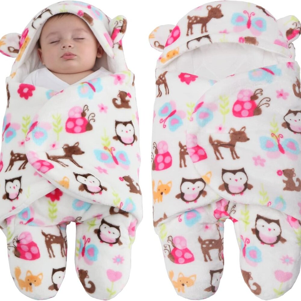 Newborn Baby Boy Girl Blanket Plush Swaddle Blanket for 0-6 Months